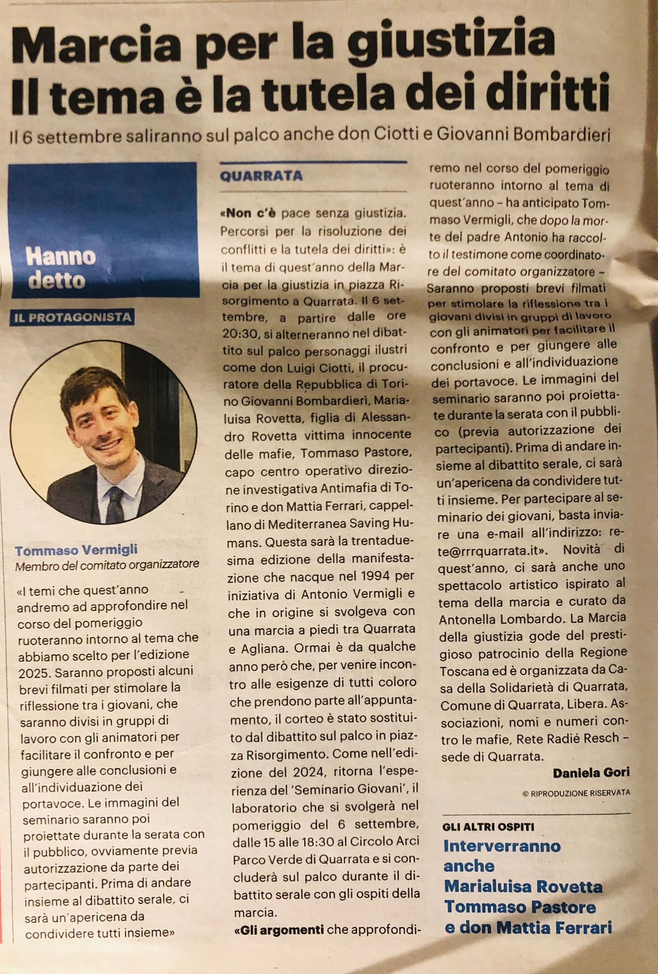 marcia per la giustizia - la nazione del 19 agosto 2015